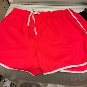 Hot pink track shorts